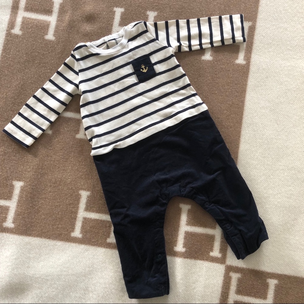 Petit Bateau Anchor Onesie
